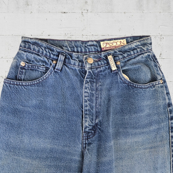 80s Vintage Medium Wash Tapered Leg Sasson High Waisted Mom Jeans Size 26 - Picture 3 of 11